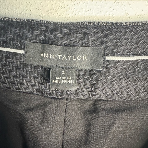 Ann Taylor Wool Plaid Trouser Pants Grey - Picture 6 of 7